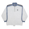 DIADORA Mens Grey & Blue Zip Neck L Sweatshirt Cotton Blend Sports Casual