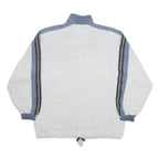 DIADORA Mens Grey & Blue Zip Neck L Sweatshirt Cotton Blend Sports Casual