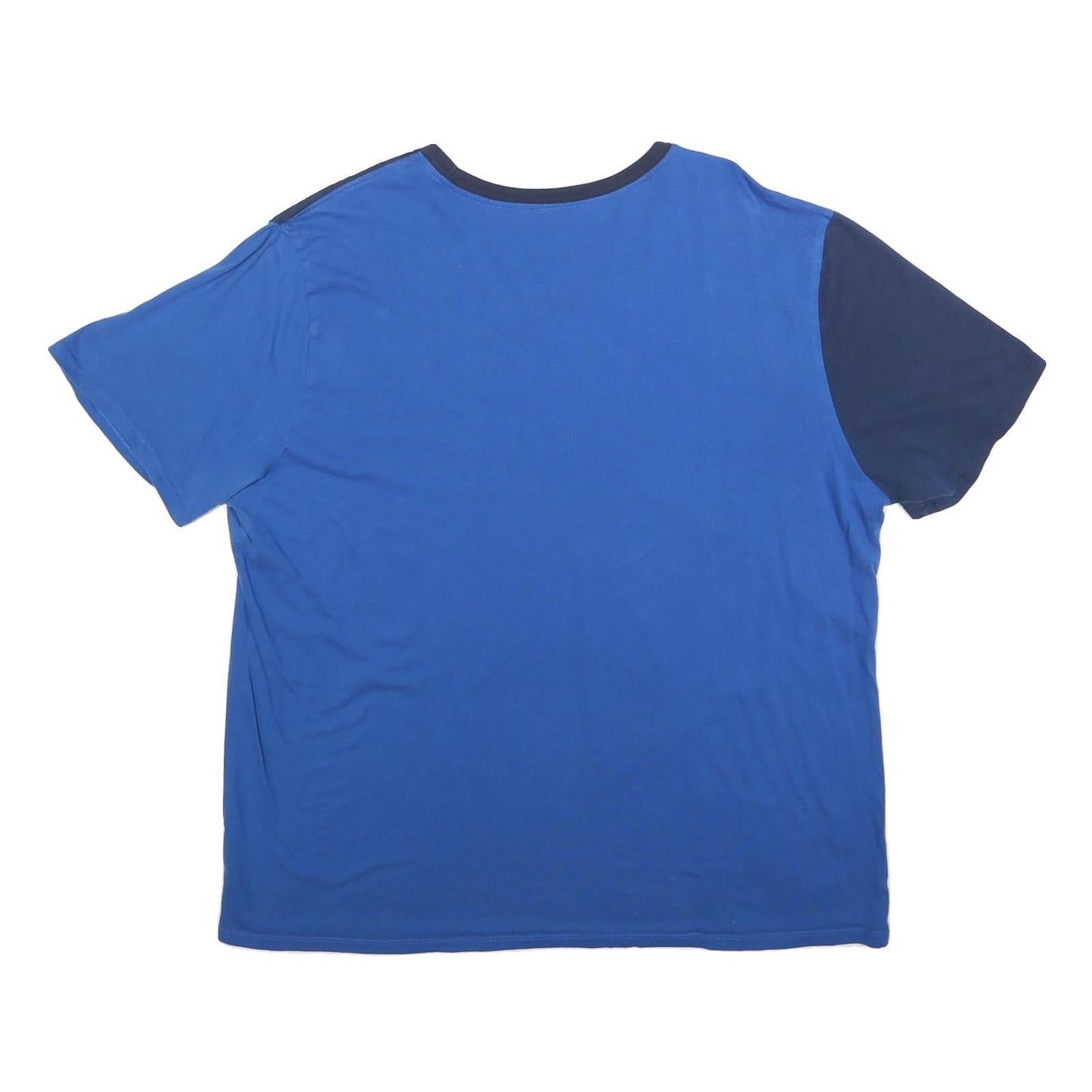 NIKE Mens Blue & Navy Graphic T-Shirt 2XL Short Sleeve Crew Neck Sportswear