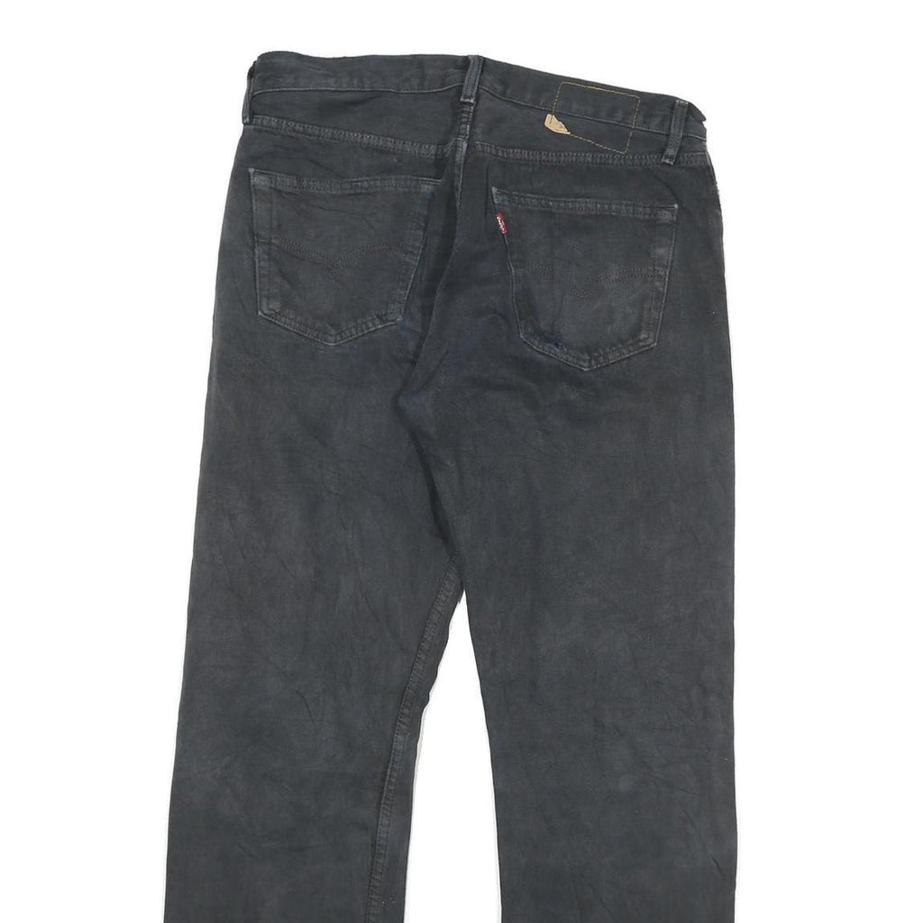 LEVI'S 501 Mens Black Regular Straight Denim W32 L31 Button Cotton Blend Jeans