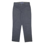 DICKIES Womens Slim Black Cotton Blend Zip Trousers W30 L27 Classic Straight Fit