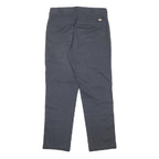 DICKIES Womens Slim Black Cotton Blend Zip Trousers W30 L27 Classic Straight Fit