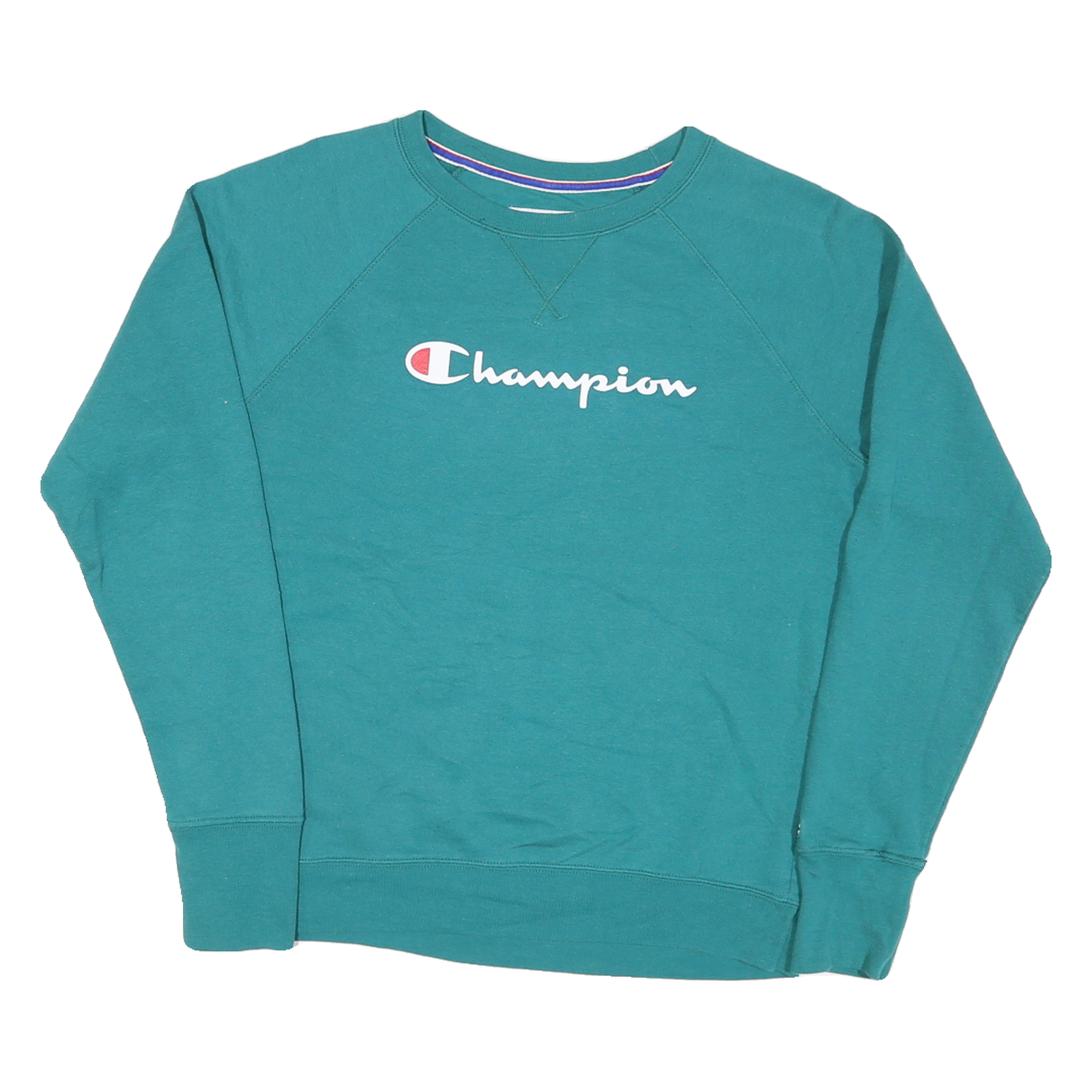 CHAMPION Mens Green Crew Neck M Cotton Blend Sweatshirt Casual Pullover