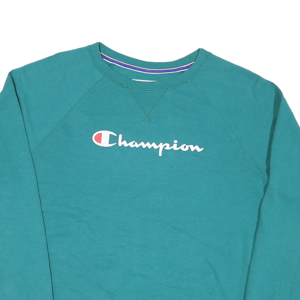 CHAMPION Mens Green Crew Neck M Cotton Blend Sweatshirt Casual Pullover
