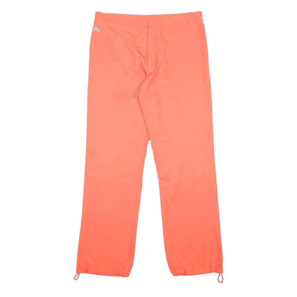 LACOSTE Womens Regular Fit Coral Polyester Trousers W32 L30 Zip Closure
