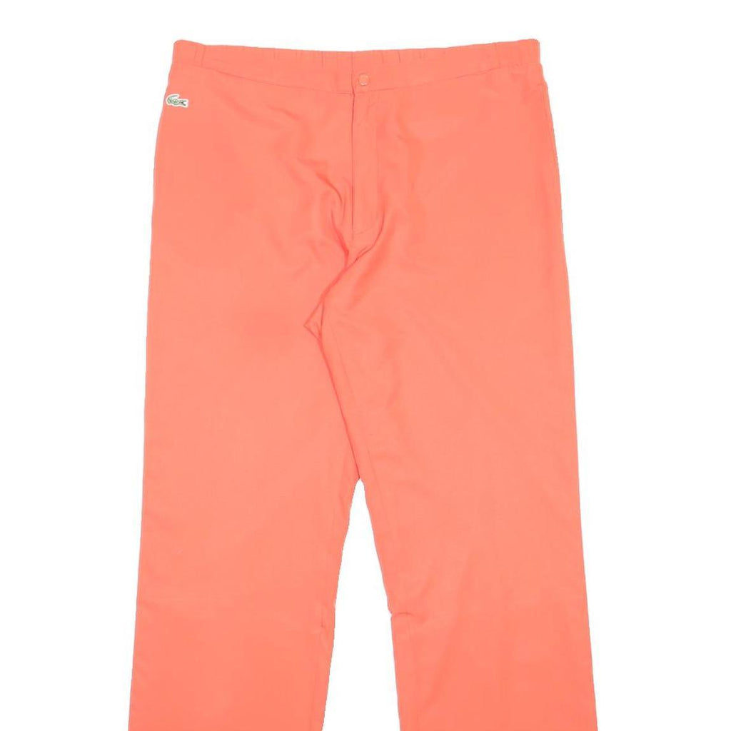 LACOSTE Womens Regular Fit Coral Polyester Trousers W32 L30 Zip Closure