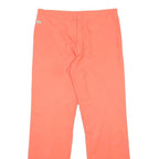 LACOSTE Womens Regular Fit Coral Polyester Trousers W32 L30 Zip Closure