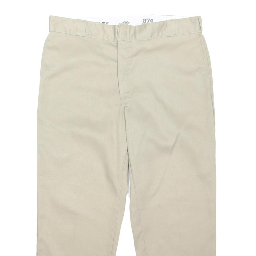 DICKIES Mens Beige Regular Fit Straight Leg Trousers W40 L28 Workwear Casual