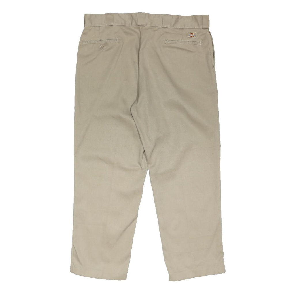 DICKIES Mens Beige Regular Fit Straight Leg Trousers W40 L28 Workwear Casual