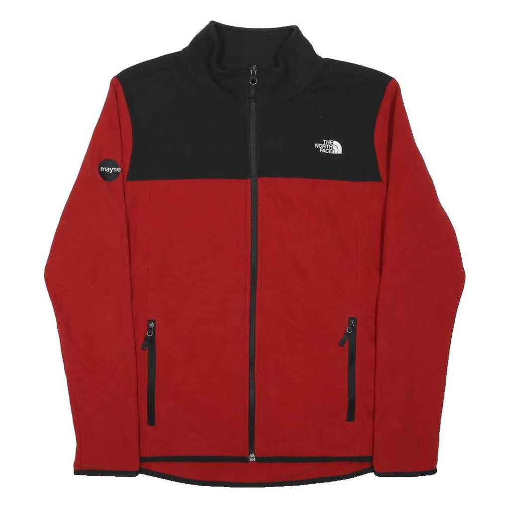 THE NORTH FACE Womens Red & Black Zip Jacket M Polyester Outdoor Casual Warm
