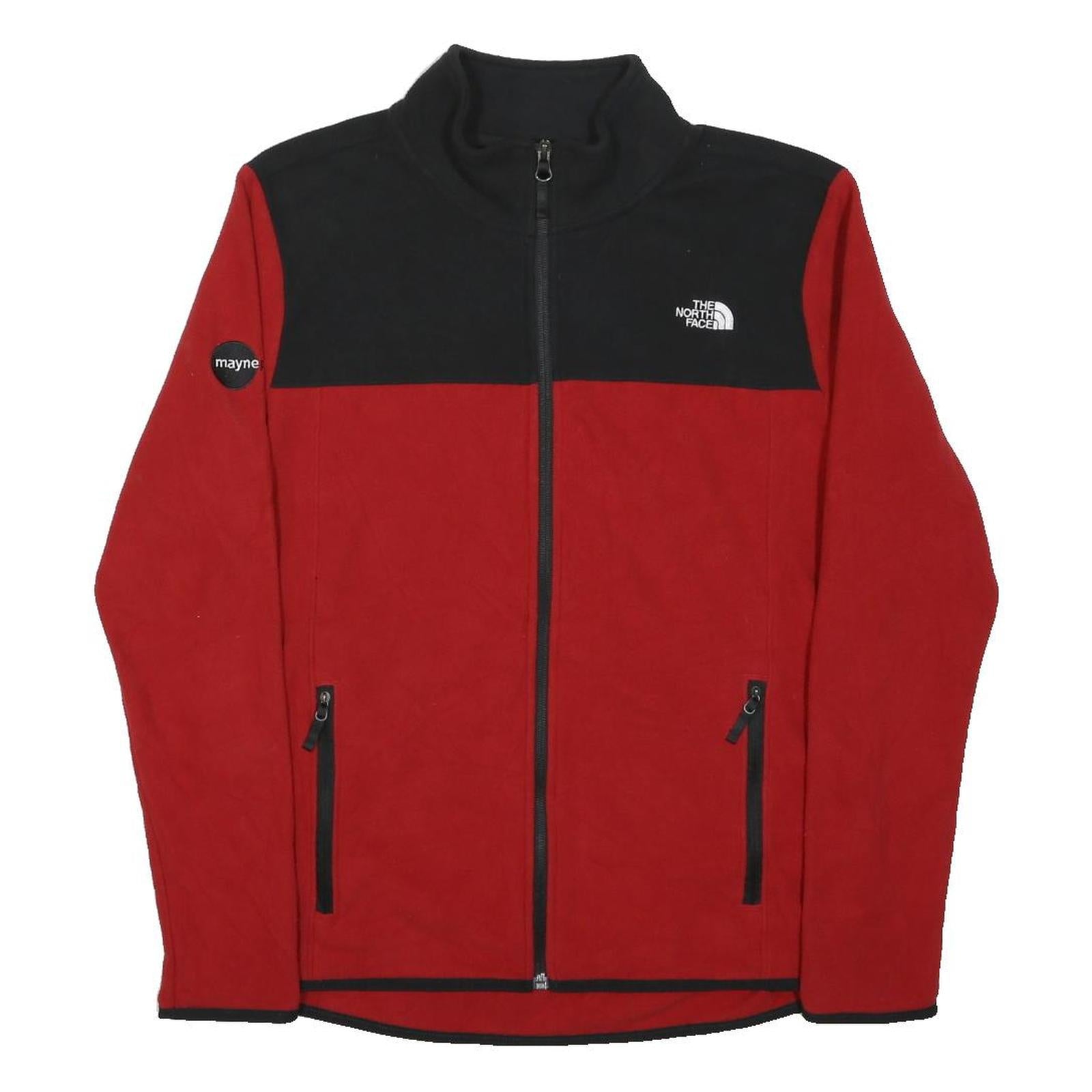THE NORTH FACE Womens Red & Black Zip Jacket M Polyester Outdoor Casual Warm