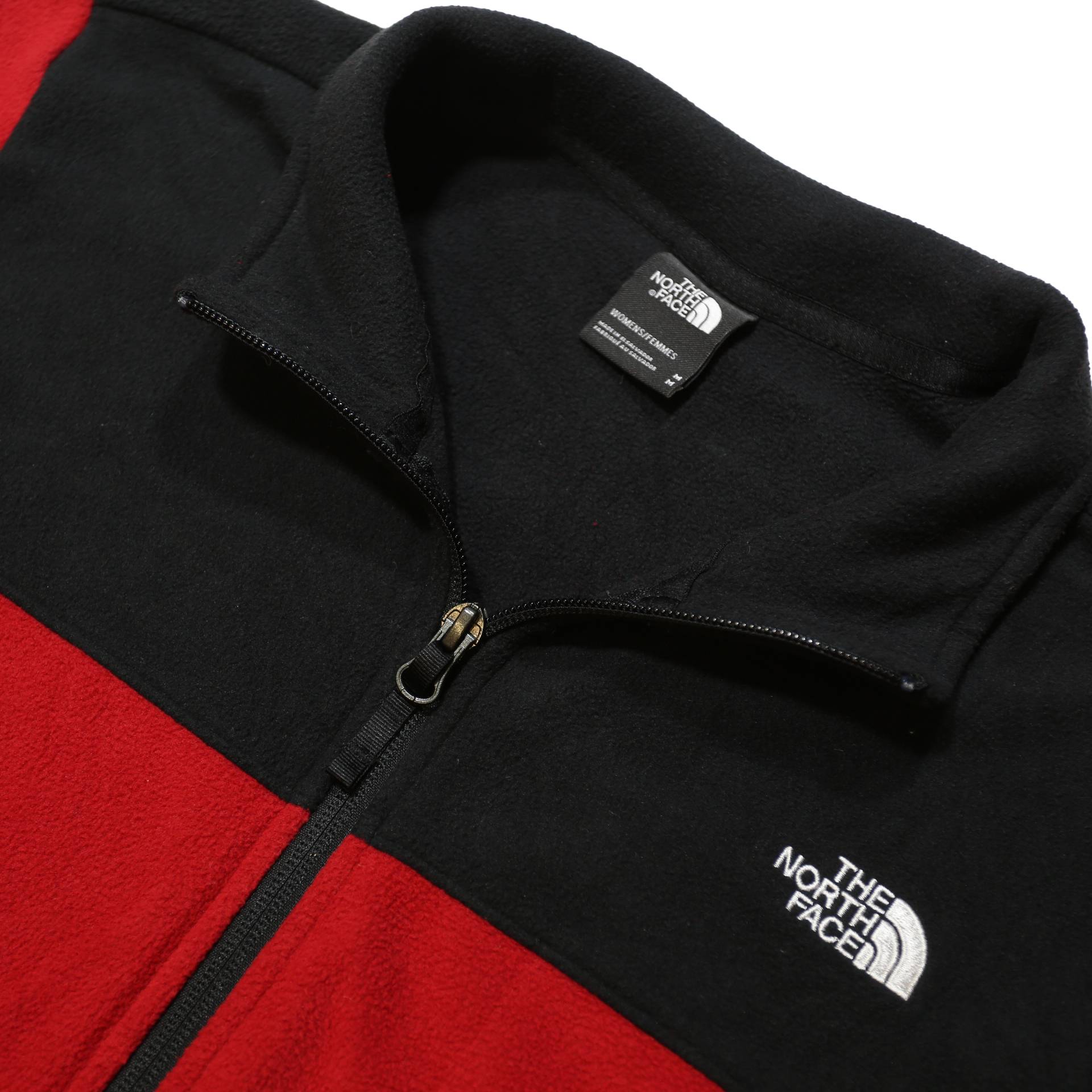 THE NORTH FACE Womens Red & Black Zip Jacket M Polyester Outdoor Casual Warm
