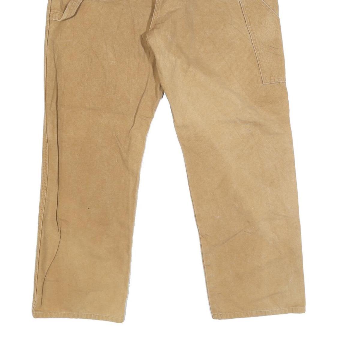 DICKIES Mens Jeans Beige Regular Straight Denim W38 L29 Workwear Zip Closure