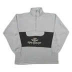 SKIPPER Mens Grey & Black Young Generation Half Zip Sweatshirt XL Cotton Blend
