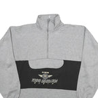 SKIPPER Mens Grey & Black Young Generation Half Zip Sweatshirt XL Cotton Blend