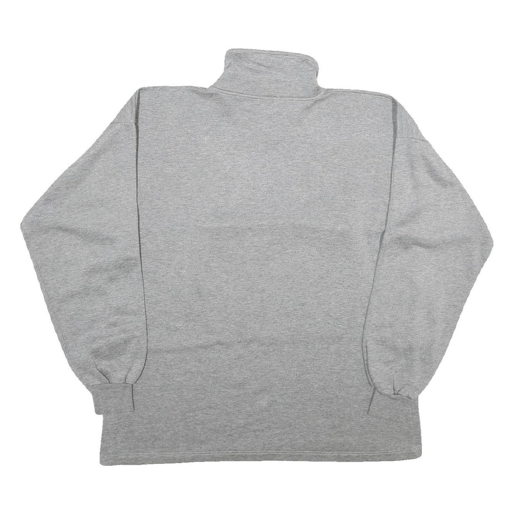 SKIPPER Mens Grey & Black Young Generation Half Zip Sweatshirt XL Cotton Blend