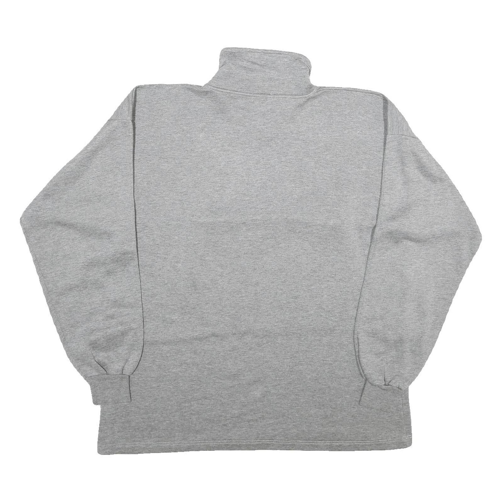SKIPPER Mens Grey & Black Young Generation Half Zip Sweatshirt XL Cotton Blend
