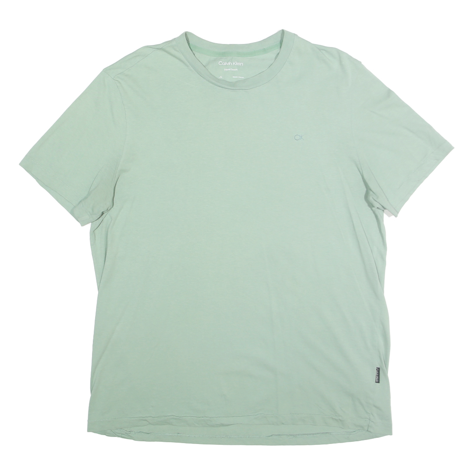 CALVIN KLEIN Mens Pale Green L Short Sleeve Crew Neck Classic Cotton T-Shirt