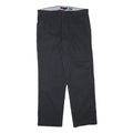 TOMMY HILFIGER Mens Cotton Blend Black Regular Fit Straight Leg Trousers W36 L32