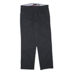 TOMMY HILFIGER Mens Cotton Blend Black Regular Fit Straight Leg Trousers W36 L32