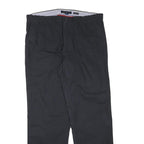 TOMMY HILFIGER Mens Cotton Blend Black Regular Fit Straight Leg Trousers W36 L32