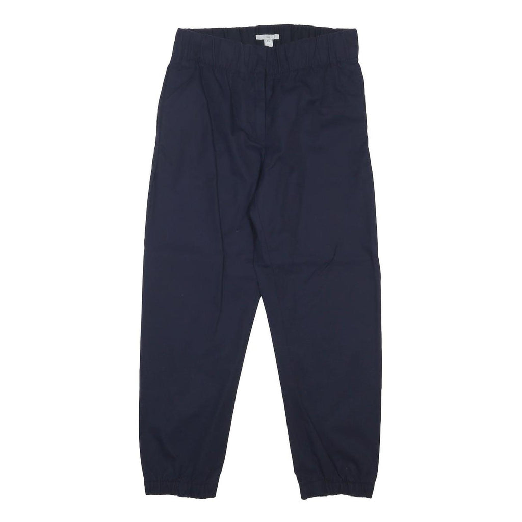 GAP Womens Cotton Navy Regular Fit Straight Trousers W26 L24 Zip Closure