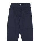 GAP Womens Cotton Navy Regular Fit Straight Trousers W26 L24 Zip Closure