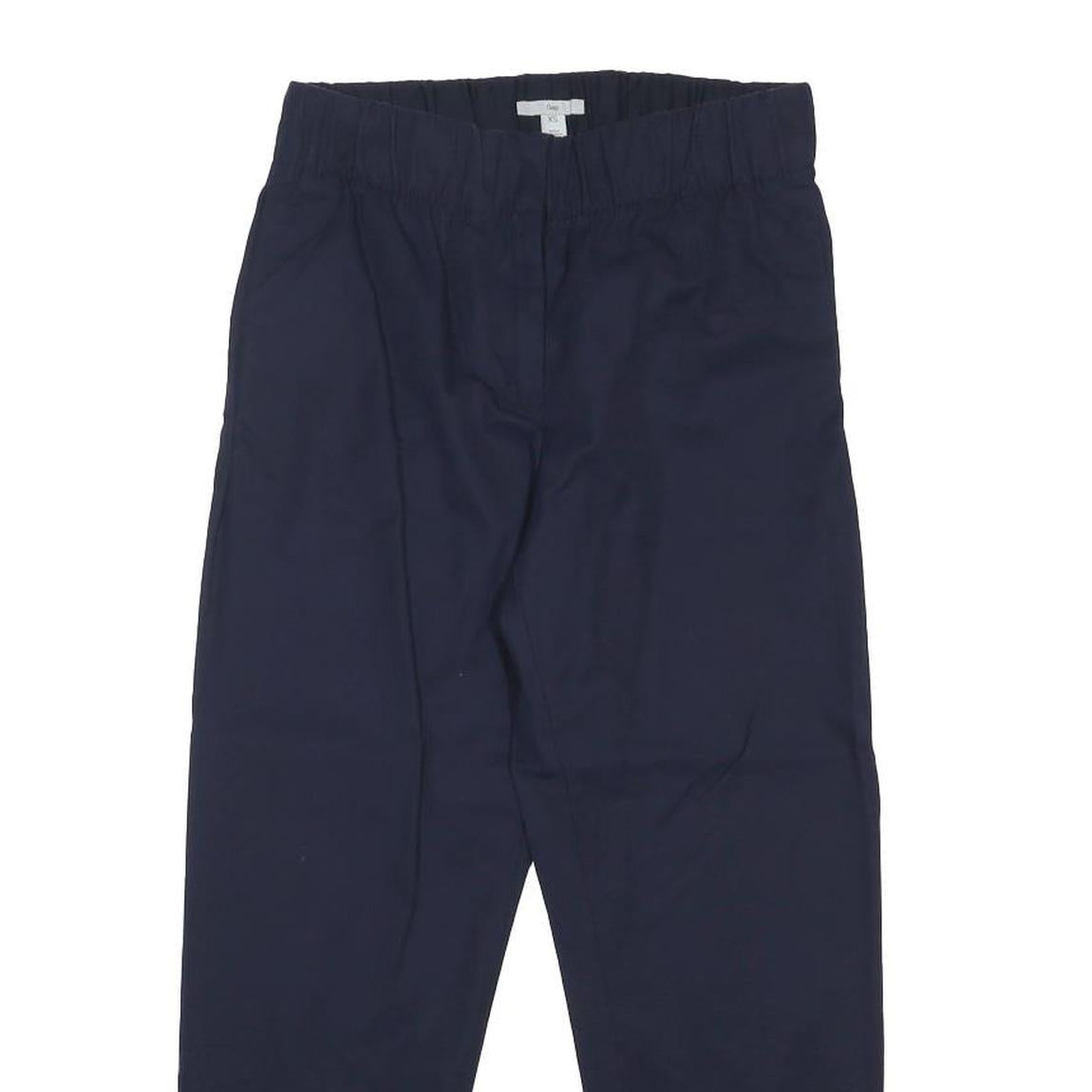 GAP Womens Cotton Navy Regular Fit Straight Trousers W26 L24 Zip Closure