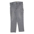CARHARTT Mens Grey Relaxed Fit Cargo Trousers W38 L31 Durable Cotton Blend