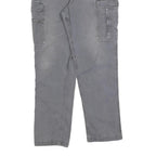 CARHARTT Mens Grey Relaxed Fit Cargo Trousers W38 L31 Durable Cotton Blend
