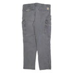 CARHARTT Mens Grey Relaxed Fit Cargo Trousers W38 L31 Durable Cotton Blend