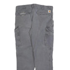CARHARTT Mens Grey Relaxed Fit Cargo Trousers W38 L31 Durable Cotton Blend