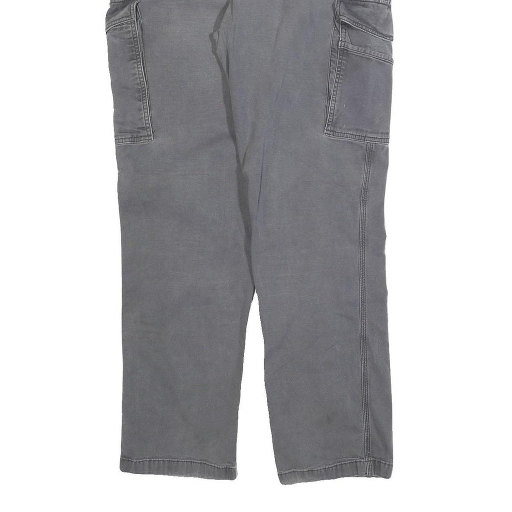 CARHARTT Mens Grey Relaxed Fit Cargo Trousers W38 L31 Durable Cotton Blend
