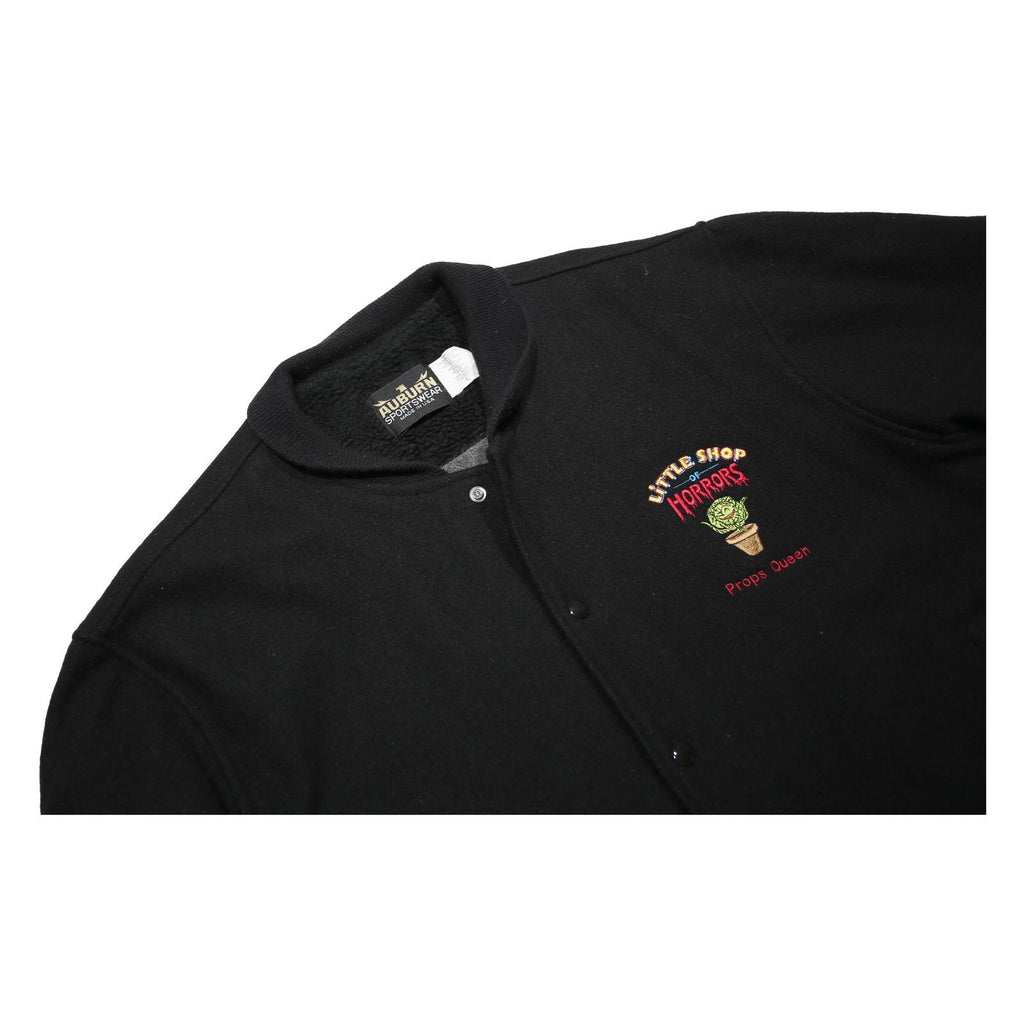 AUBURN Mens Black Little Shop Of Horrors Wool Blend Bomber Jacket XL Button
