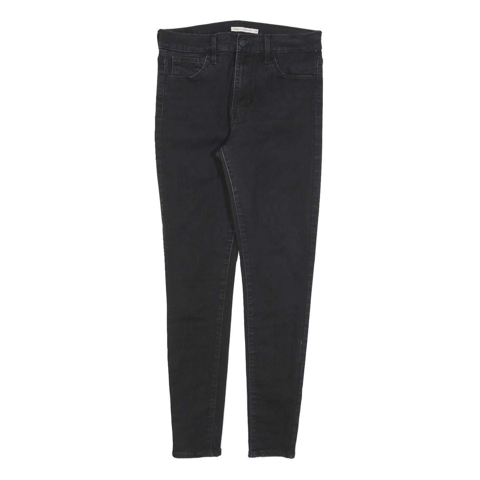 LEVI'S 720 Womens Jeans Black Slim Skinny Denim W29 L30 Stretch Zip Fly