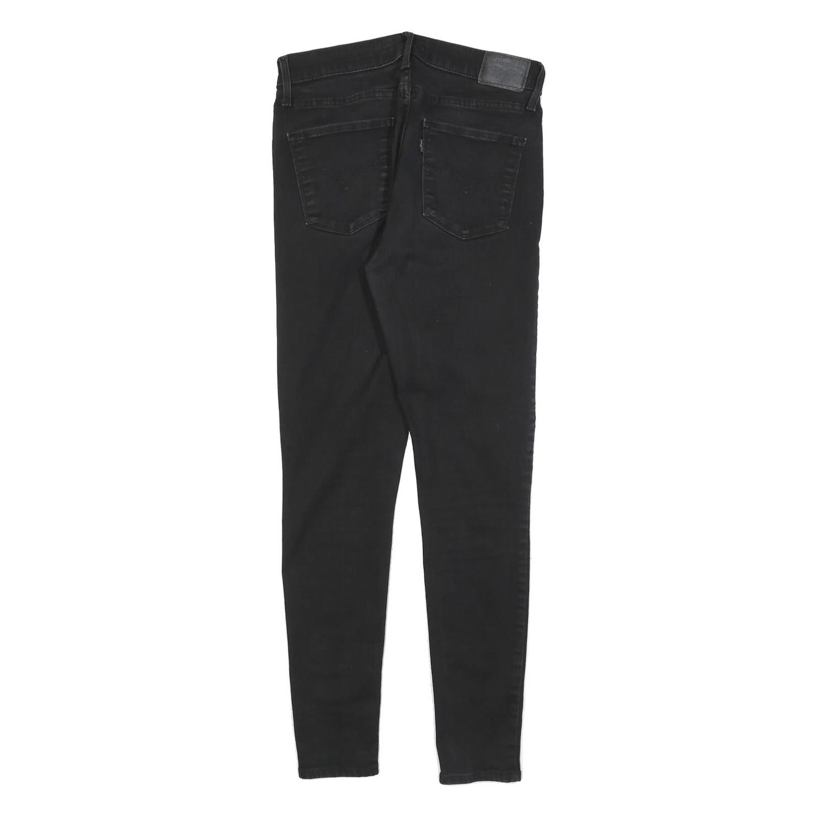 LEVI'S 720 Womens Jeans Black Slim Skinny Denim W29 L30 Stretch Zip Fly