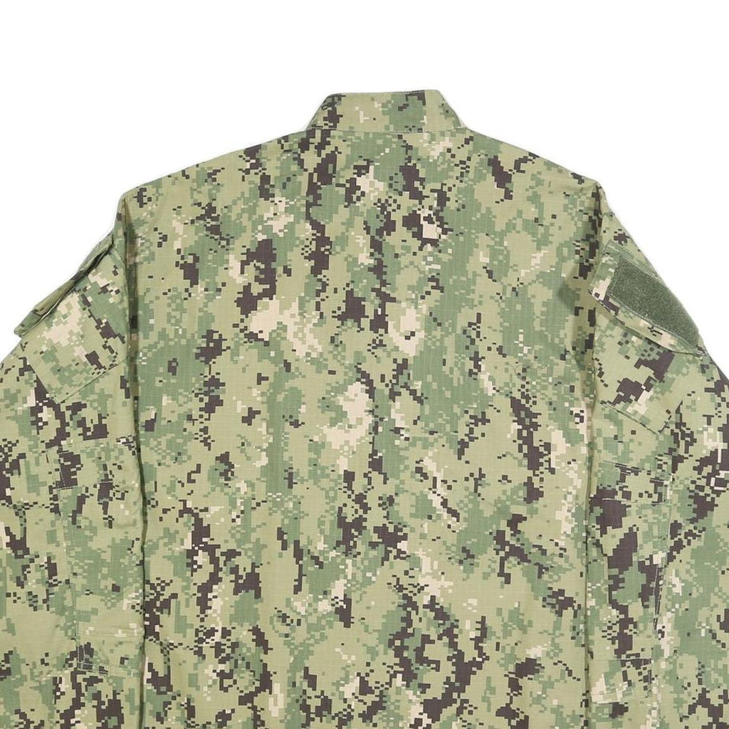 TROOPER Mens Green Camouflage Military Button Cotton Blend Jacket L