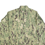 TROOPER Mens Green Camouflage Military Button Cotton Blend Jacket L