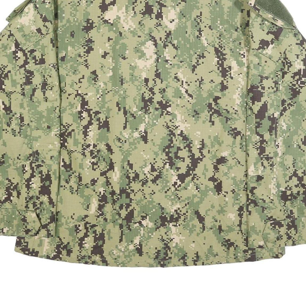 TROOPER Mens Green Camouflage Military Button Cotton Blend Jacket L