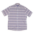 PENDLETON Mens Blue & Red Check Short Sleeve Shirt L Cotton Blend Button Down
