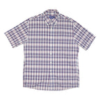 PENDLETON Mens Blue & Red Check Short Sleeve Shirt L Cotton Blend Button Down