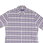 PENDLETON Mens Blue & Red Check Short Sleeve Shirt L Cotton Blend Button Down