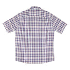 PENDLETON Mens Blue & Red Check Short Sleeve Shirt L Cotton Blend Button Down