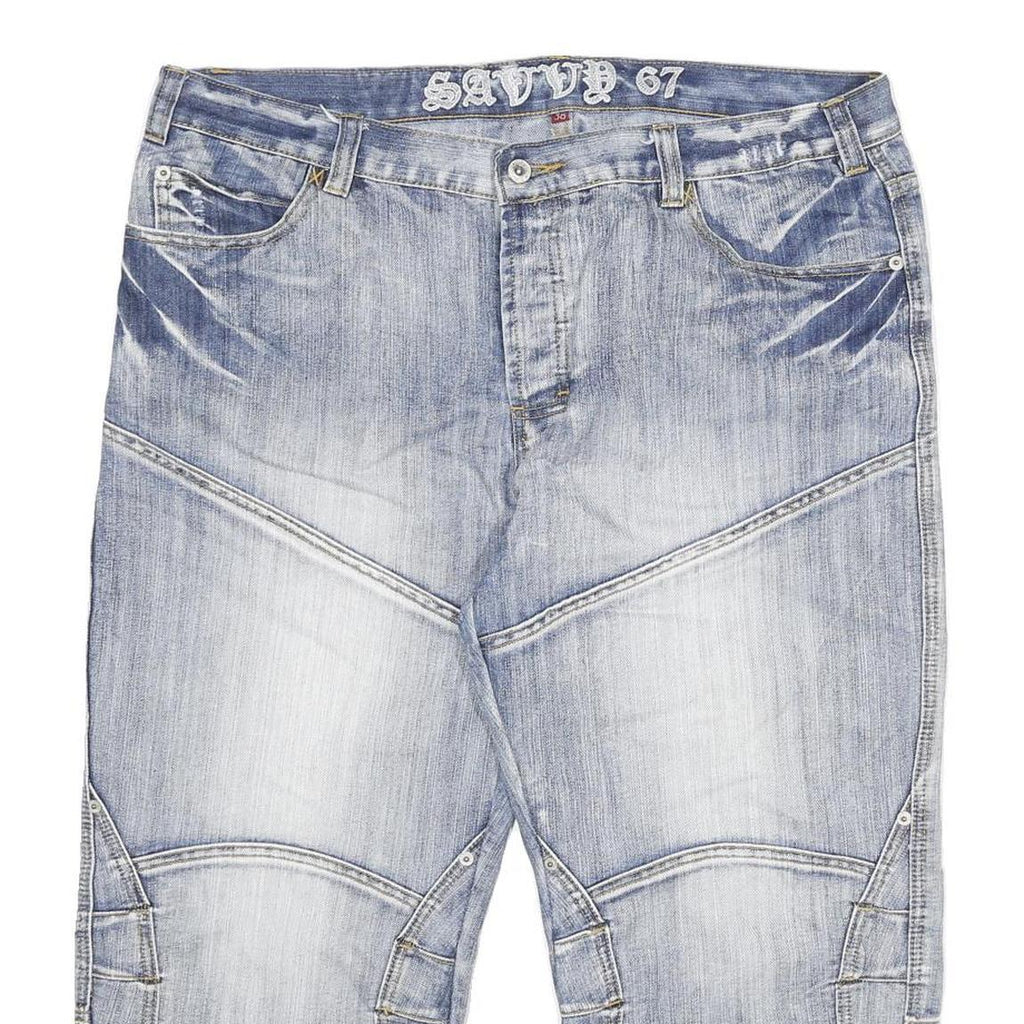 SAVVY 67 Womens Denim Blue Casual Shorts 3XL W38 Cotton Blend Relaxed Fit