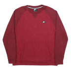 NIKE Mens Red & Burgundy Crew Neck M Cotton Blend Sweatshirt Casual Pullover