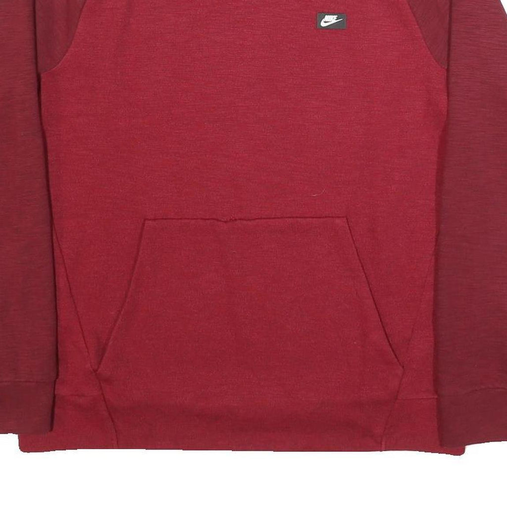 NIKE Mens Red & Burgundy Crew Neck M Cotton Blend Sweatshirt Casual Pullover