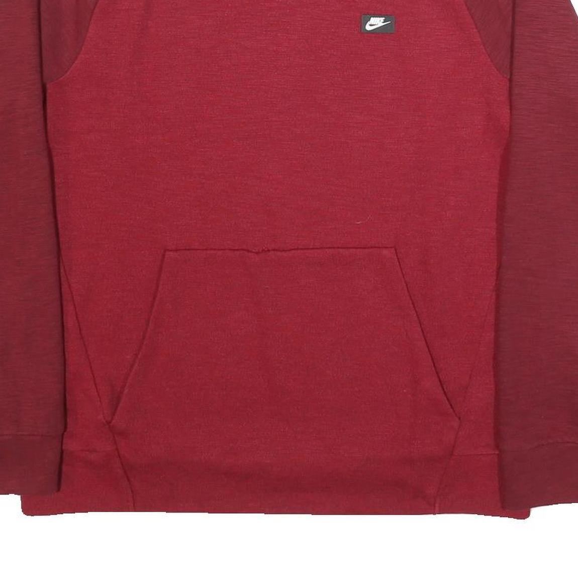 NIKE Mens Red & Burgundy Crew Neck M Cotton Blend Sweatshirt Casual Pullover