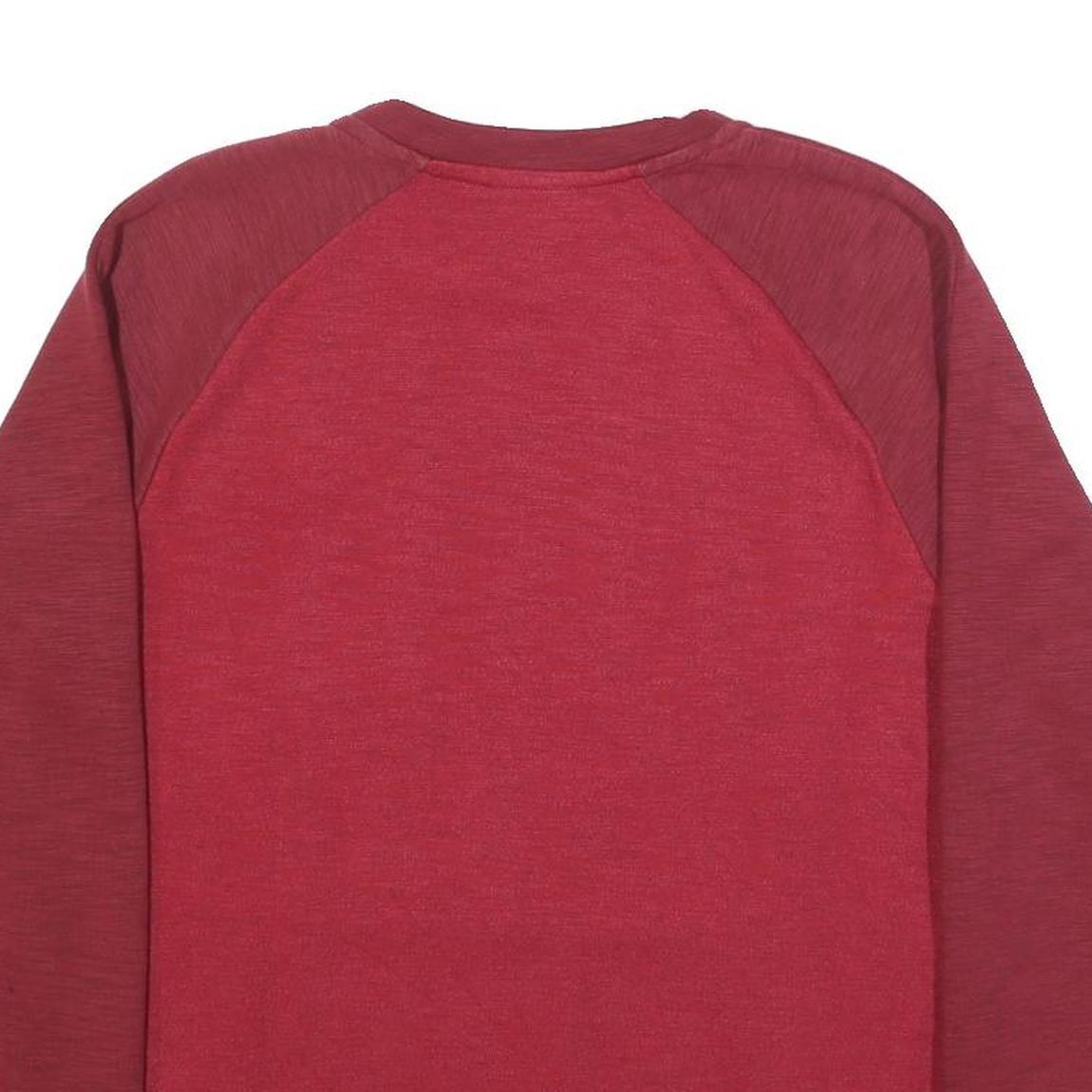 NIKE Mens Red & Burgundy Crew Neck M Cotton Blend Sweatshirt Casual Pullover