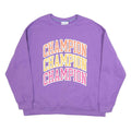 CHAMPION Womens Purple Cotton Blend Crew Neck XL Logo Sweatshirt Casual Pullover