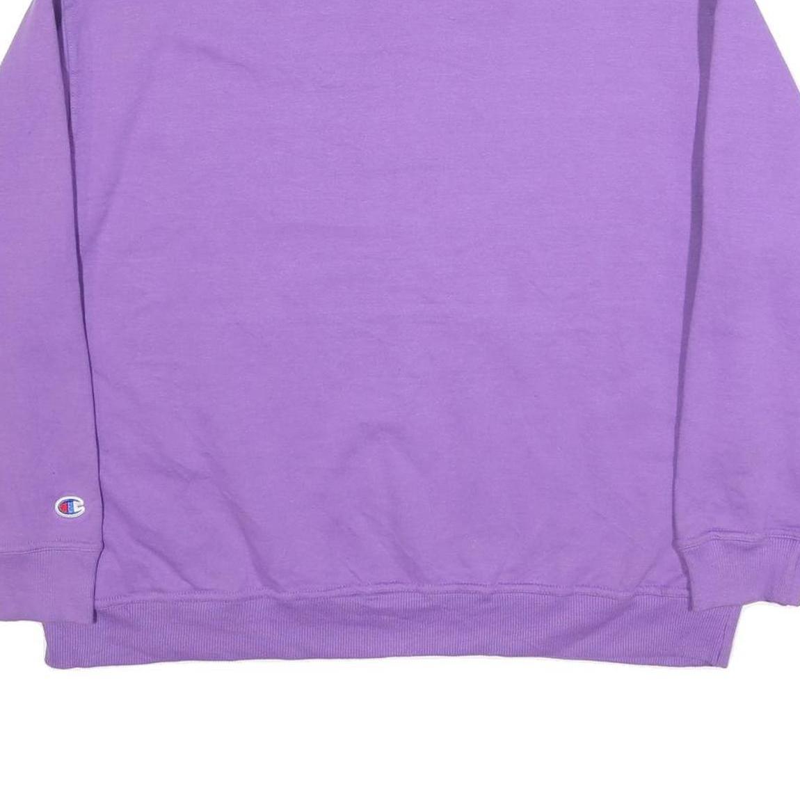 CHAMPION Womens Purple Cotton Blend Crew Neck XL Logo Sweatshirt Casual Pullover